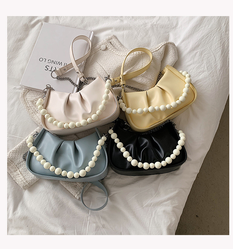Wholesale Accessories Solid Color Pearl Chain Armpit Bag Nihaojewelry display picture 3