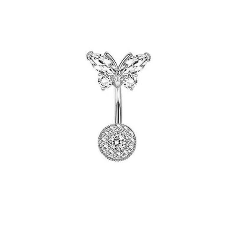 П physiological belly button piercing stainless steel with zircon, Aliexpress, ebay, Amazon