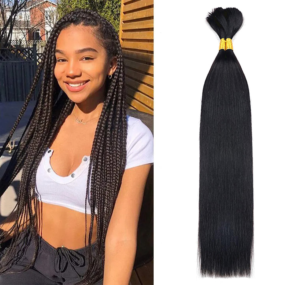 Cheveux humains avec couleur naturelle Extension de cheveux sans couture Perruque transfrontalière Invisible Cheveux longs et raides Cheveux humains en vrac_voghion.com