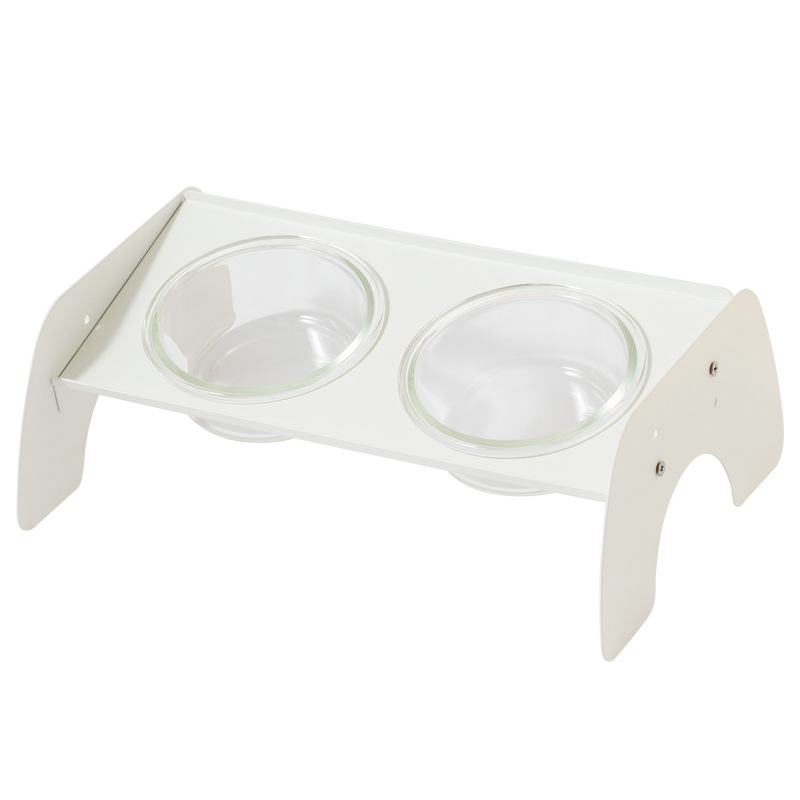 Gato Tazón tazón de vidrio para perros tazón de comida tazón doble tazón de comida protector columna cervical tazón de arroz gato tazón de arroz tazón de fuente para mascotas