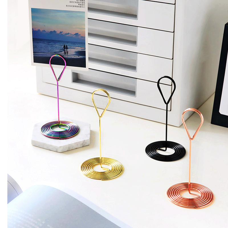 金属水滴便签夹留言夹创意桌面相片夹餐桌名片夹装饰摆件厂家现货|ru