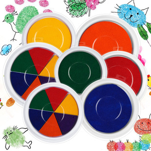 Kindergarten Kidsren Graffiti DIY Palm Ink Pad Finger Painting Colorful Seal Painted Ink Pad Disc Ink Pad Fingerprint