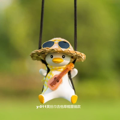 Car hanging Automotive Supplies Crafts - straw-hat-sunglasses-silk-scarf-guitar-duck