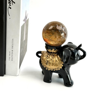 Crystal Ball Crafts Base Ball Holder Egg Carving Holder Resin Elephant Crafts Stand Vintage Old