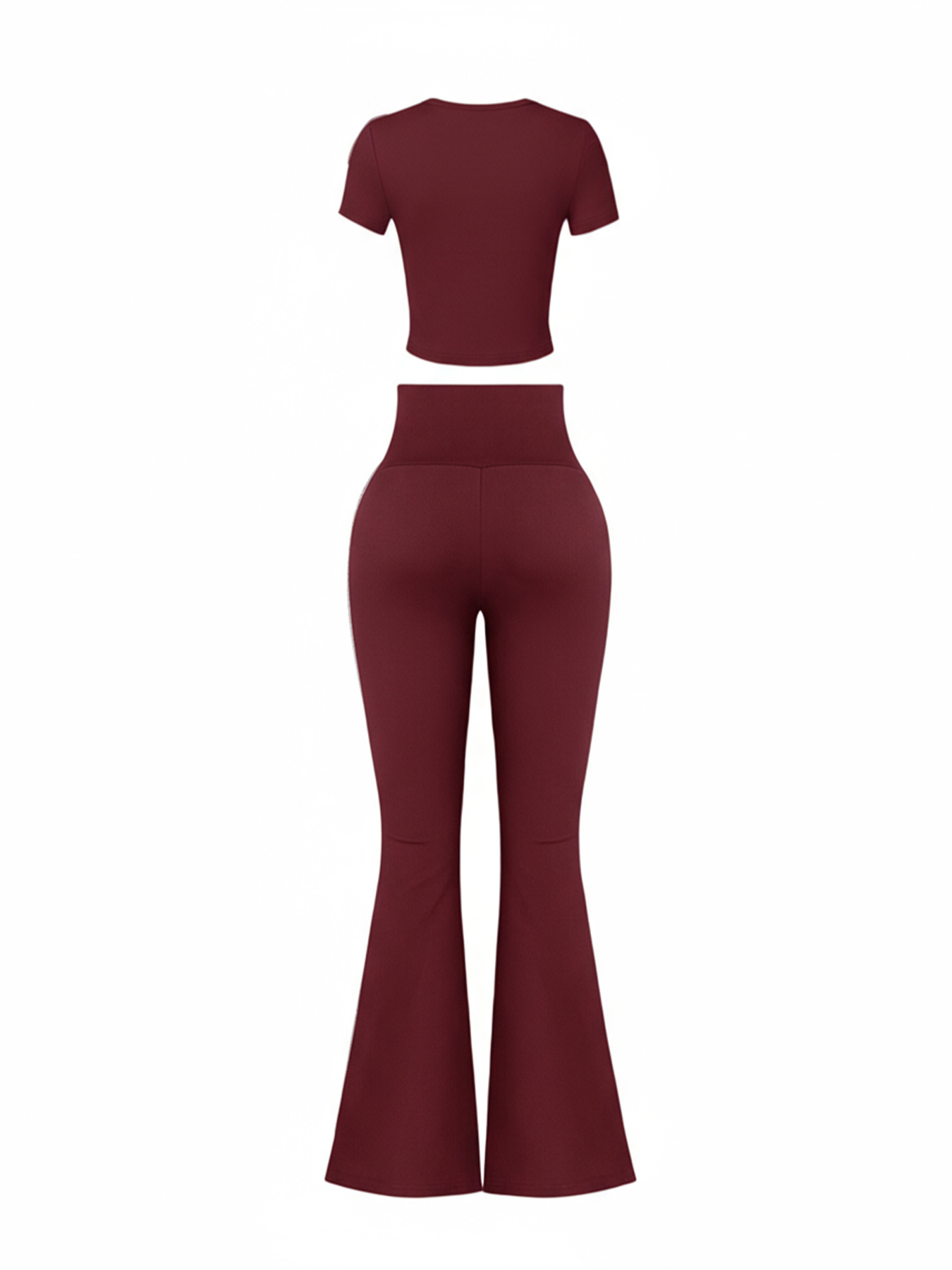 Women's Clothing High-Waisted Flared Pants Women's Spring/Summer Casual Sportswear Cropped Short-Sleeved Multi-Occasion Style_ecoleips.com