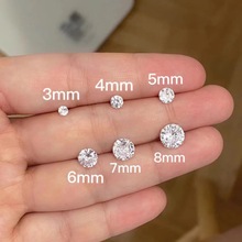 S925银耳钉女养耳洞耳环2024年新款锆石小众设计耳骨钉高级感耳饰