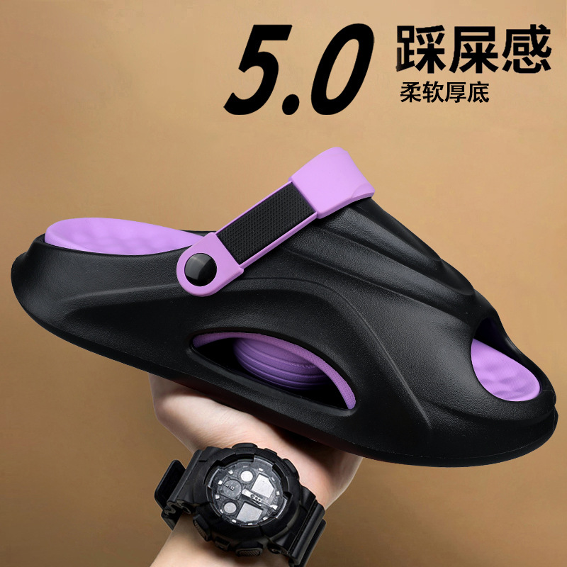 Pantuflas de estilo caliente para el cabello, estilo nuevo de verano para hombres, sandalias de playa deportivas de doble uso, zapatillas de una palabra de ocio antideslizantes