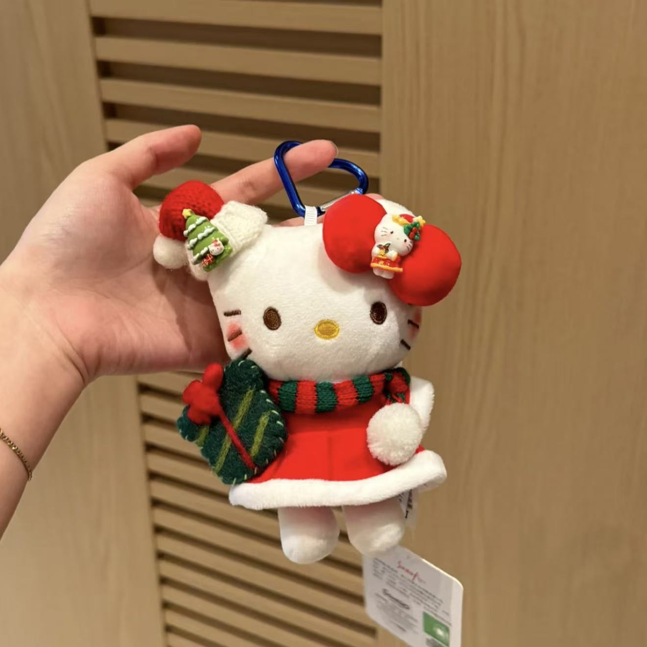 Genuino clásico KT Hello Kitty mochila bolso colgante dibujos animados lindo hellokitty llavero muñeca de felpa mujer