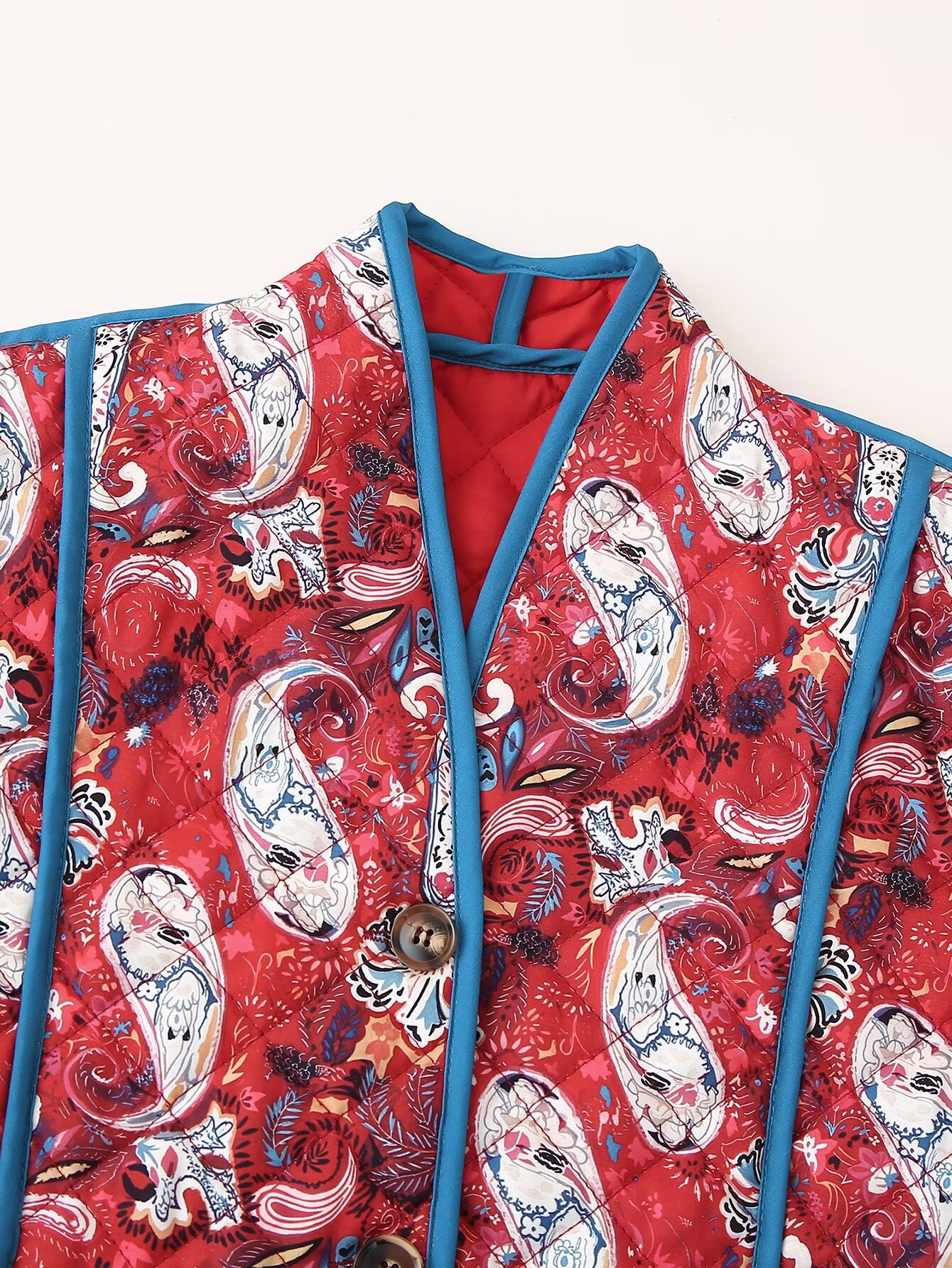 Women's clothing 2024 autumn/winter new street fashion short printed cotton jacket_voghion.com