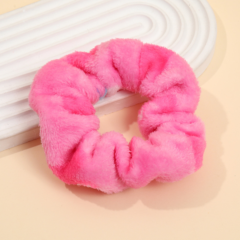Punto de felpa, lazo para el cabello del intestino grueso, franela femenina, lazo para los intestinos de otoño e invierno, corbata de cola de caballo, banda de goma, cuerda para el cabello teñida, tocado de todo fósforo, accesorios para el cabello
