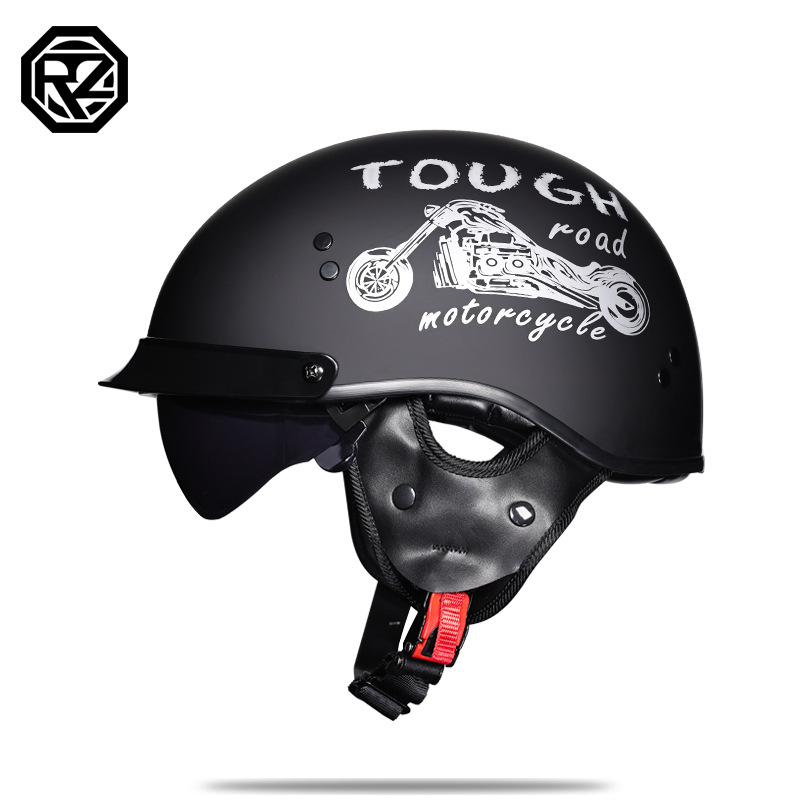 Orz retro medio casco de motocicleta casco verano locomotora crucero cuatro estaciones certificado 3C fibra de carbono hombres y mujeres