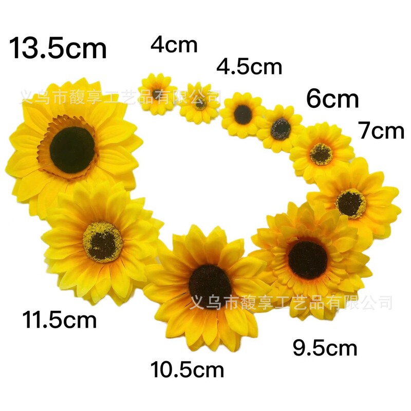 Factory direct 2.5-13.5cm sunflower flower head handmade sunflower flower wreath wedding decoration materials wholesale Factory direct 2.5-13.5cm sunflower flower head handmade sunflower flower wreath wedding decoration materials wholesale