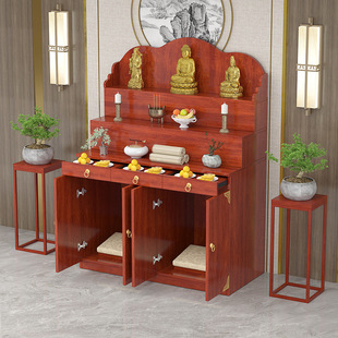 Buddha Table Living Room Household Incense Fire Ness Cabinet Modern Light Luxury Chinese Bodhisattva Worship God of Wealth Tribute Case Buddhist Niche