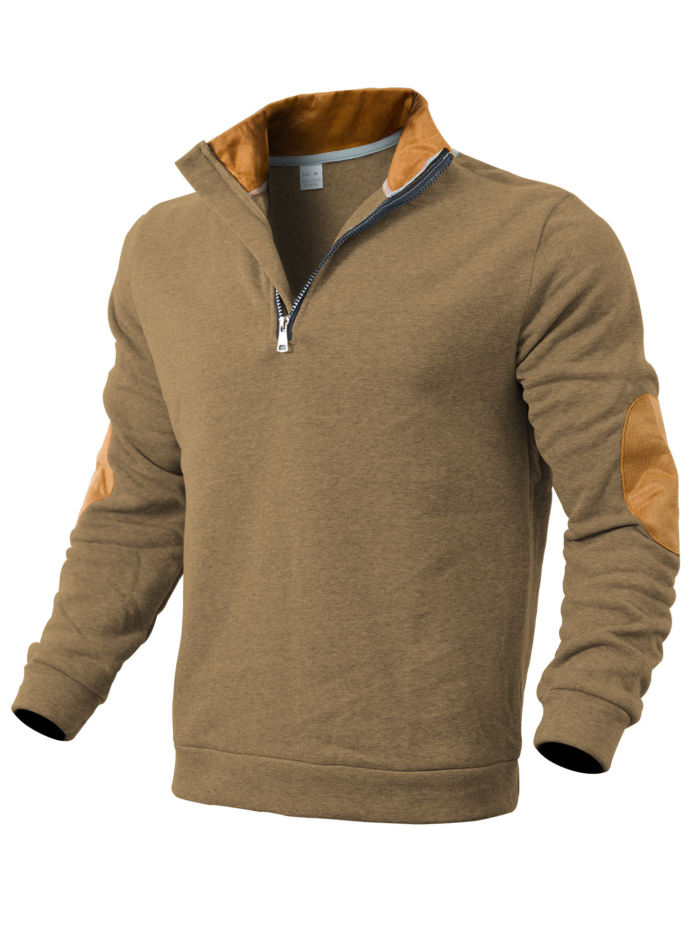 Embroidered Men's Hoodies With Stand Collar And Colour-block Style_voghion.com