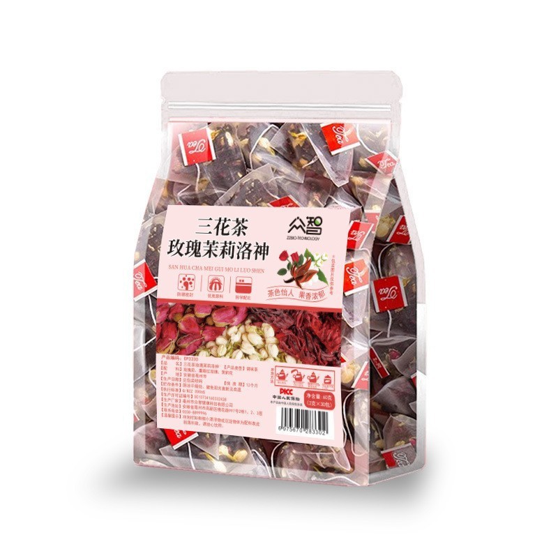 Zhongzhi 三角バッグ 25 パック/バッグ桃ウーロン茶四神スープ雪梨茶竹杖草根ジャスミン緑茶ドロップシッピング