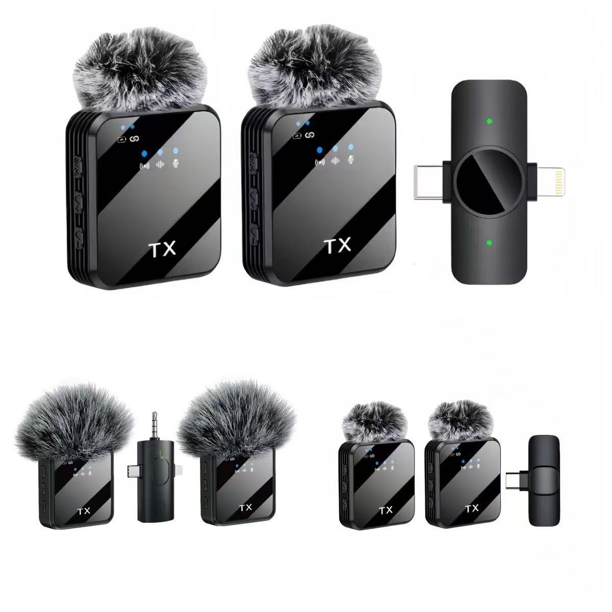 Cross-border F11-2 lapel microphone F15 three-in-one wireless microphone for mobile live streaming with intelligent noise reduction 5
