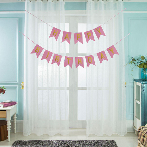 Birthday Colorful Gold Fish Tail Banner Birthday Decoration HAPPY Party Supplies DIY Cross-border Supply