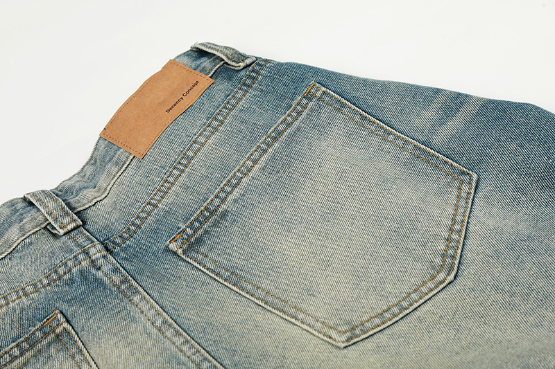 Vintage American Style High Waist Relaxed Fit Cat Whisker Distressed Jeans Comfortable Cotton Denim Pants for Men And Women_mkmklike.com