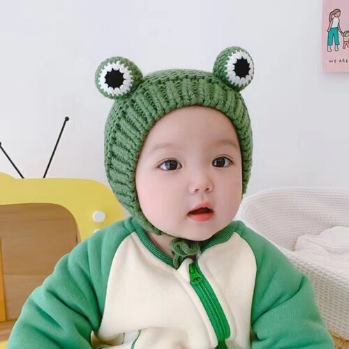 Baby hats for autumn and winter, knitted woolen hats for boys and girls, cute and super cute baby hats with big eyes, trendy pullover hats
