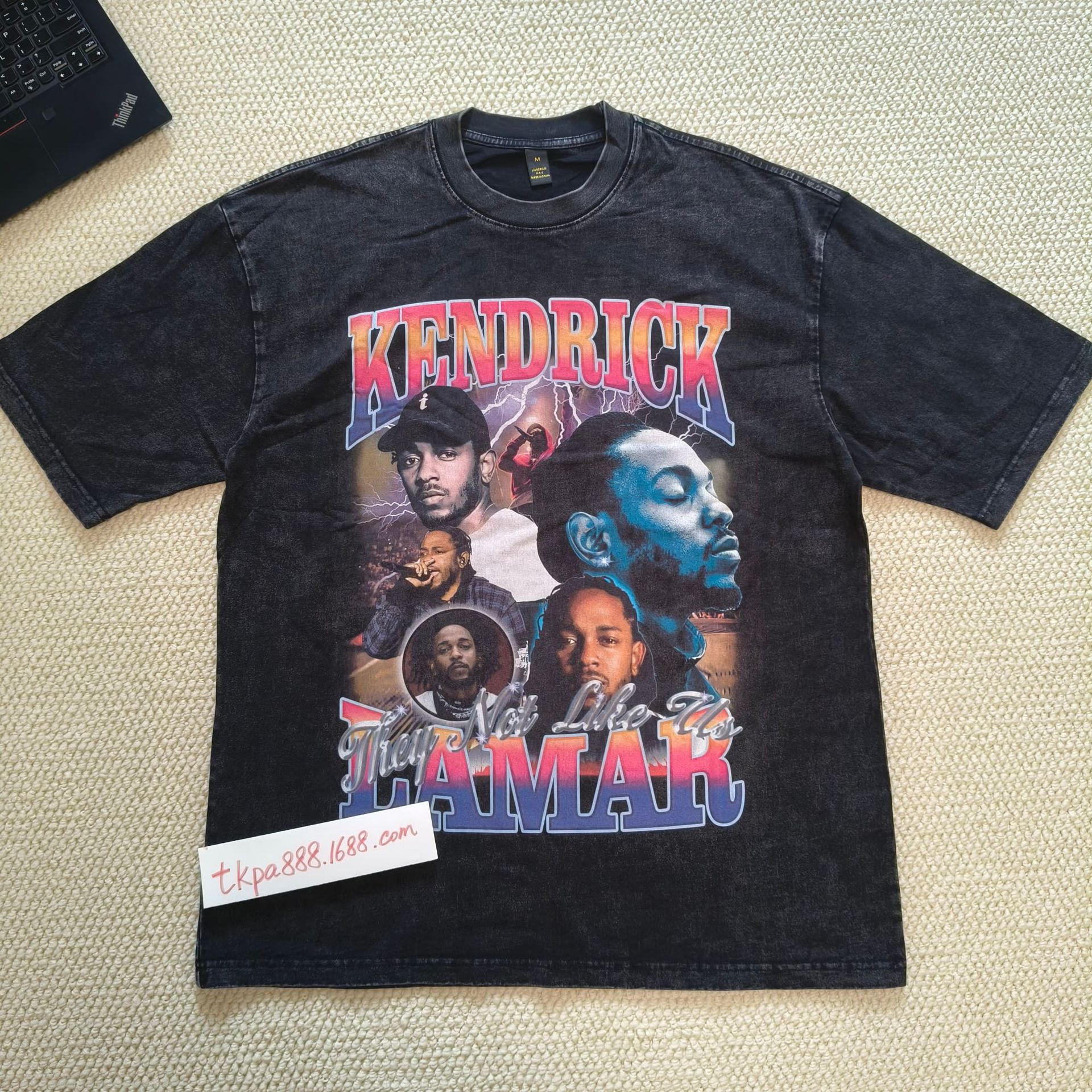 TKPA American Street Retro Hip-Hop Rap Artist Print Heavyweight Pure Cotton Short-Sleeve T-Shirt Oversize Streetwear