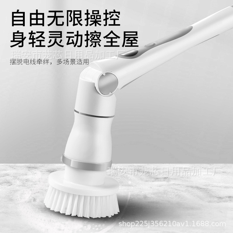 Nuevo cepillo de limpieza eléctrica impermeable cocina baño piso cepillo acuario inodoro baño cepillo de limpieza de pelo suave y duro