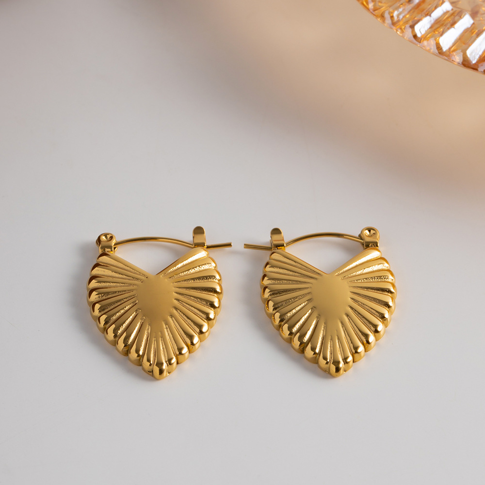 Fashion Heart Shape Stainless Steel Plating Earrings 1 Pair