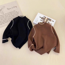 半高领打底衫毛衣男女童保暖衣服套头童装秋冬针织衫上衣中性百搭