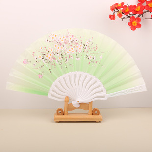 Fan Ancient Chinese Style Women's Student Fan Tassel Summer Portable Han Dynasty Costume Plastic Folding Fan