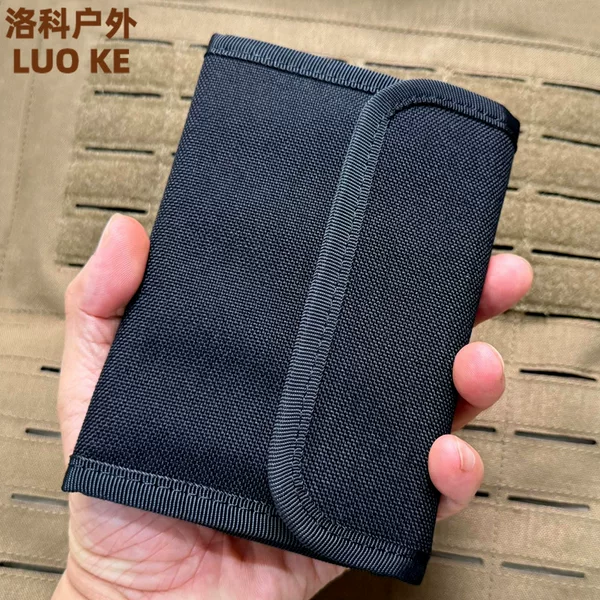 Anti-theft Brush Tactical Wallet Short ID Bag Military Fan Card Bag Outdoor EDC Nylon Wallet Bag Hawk Beak Hook Waist Hanging