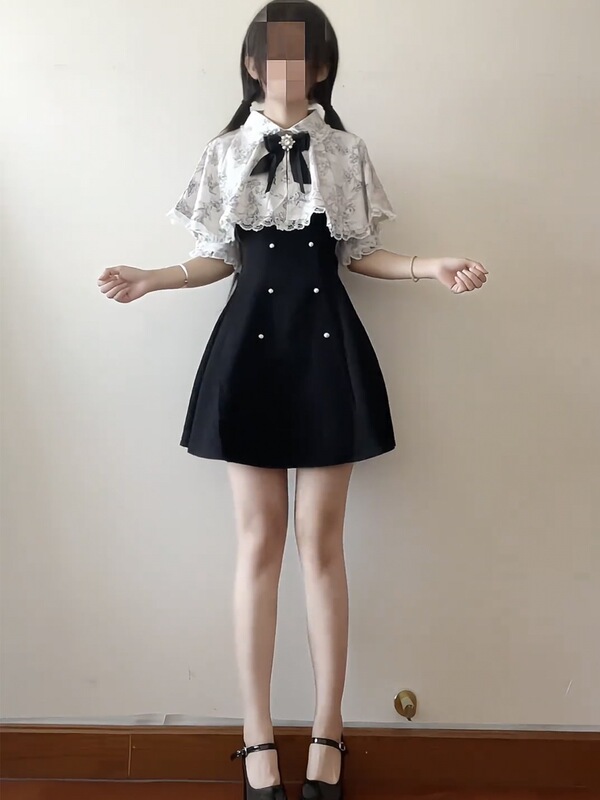 Japanese-Style Rojita Elegant Mass-Produced Design-Inspired Cape Dress for Women in Summer