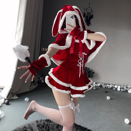 Bar internet celebrity anchor Halloween cloak uniform tempting sexy bunny girl shawl New Year's Christmas costume cloak female