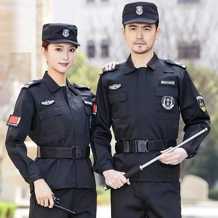 Набор спецодежды для безопасности мужской длинный рукав осенне-зимний толстый черный твил, износостойкий и грязный