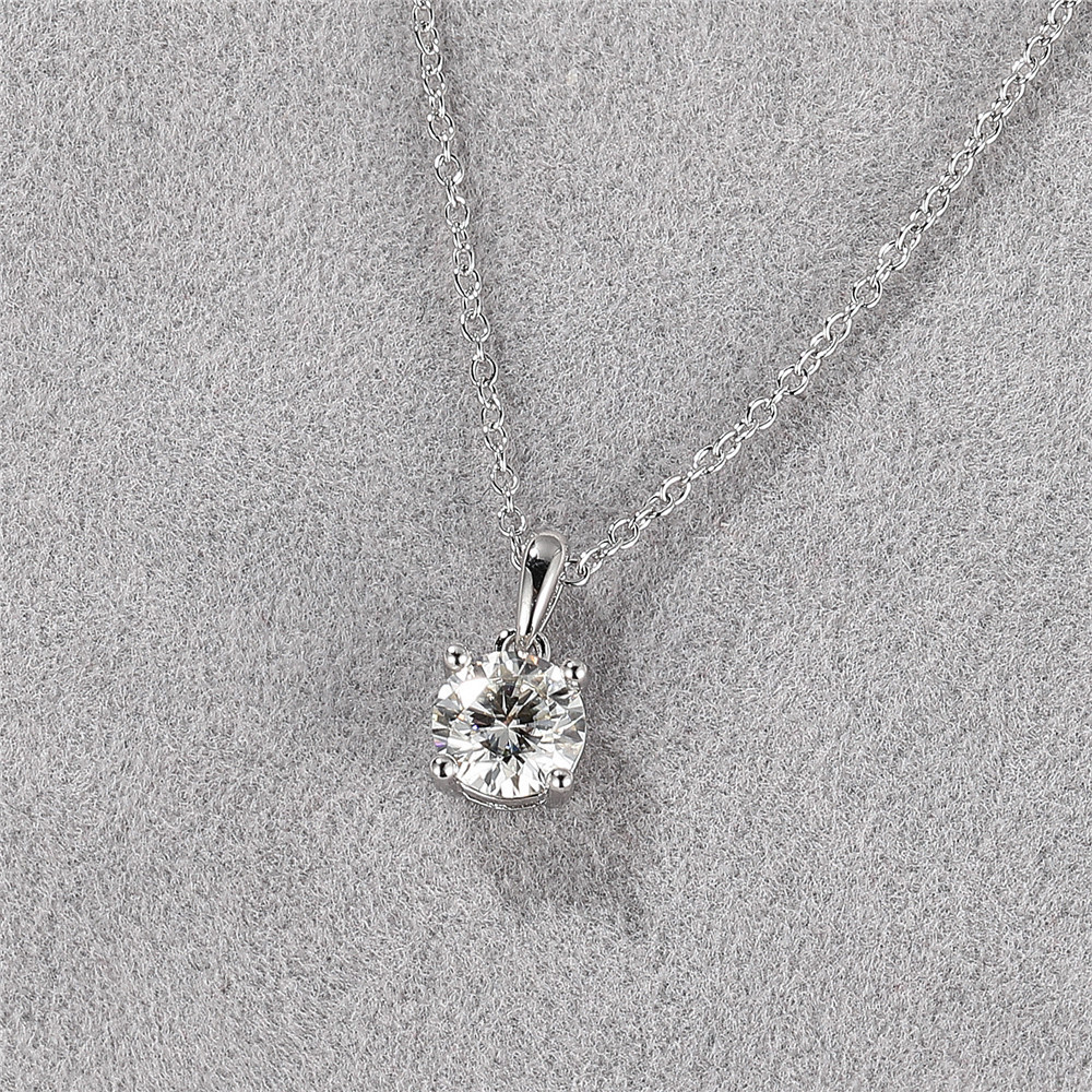 Geometric Pattern Women's Gender 925 Sterling Silver Moissanite GRA Plating Inlay Geometric Pendant Necklace