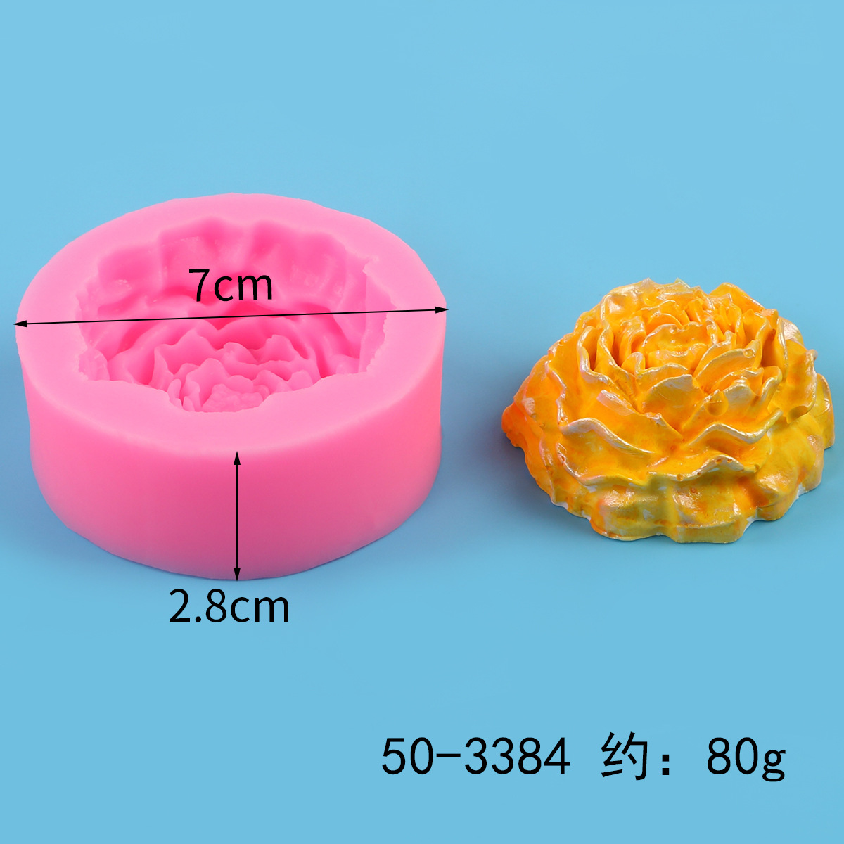 Molde de silicona para velas perfumadas con forma de rosa tridimensional, helado, mousse, pastel, tulipán, girasol y peonía.