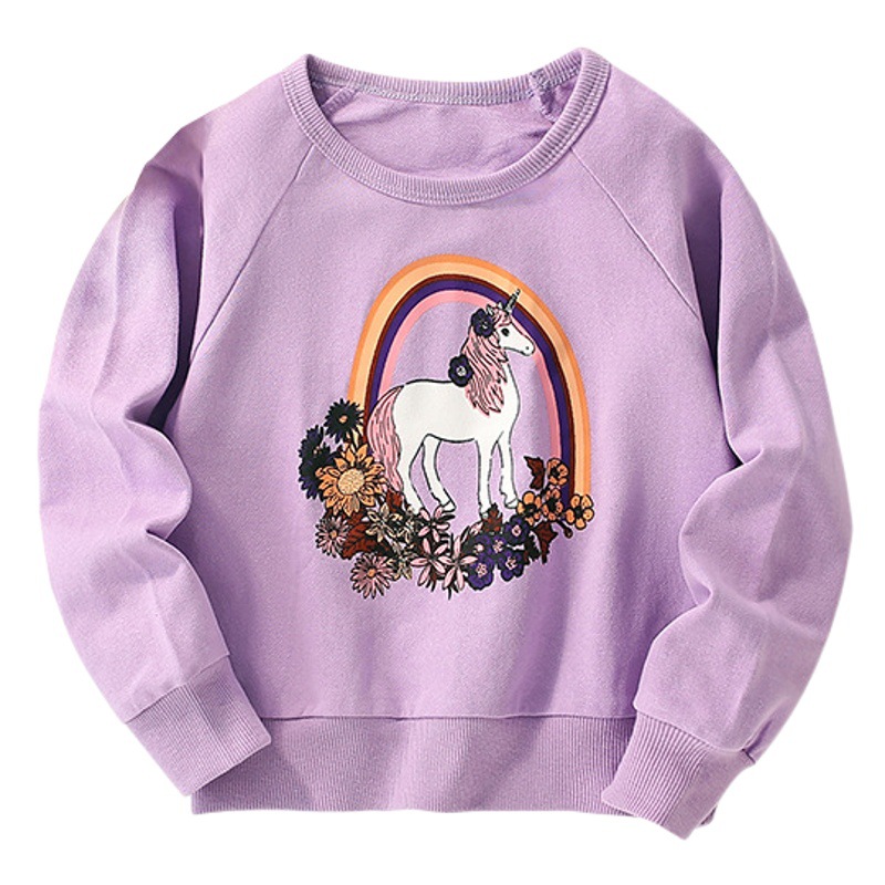 Niñas suéter otoño algodón nuevo europeo y americano de los niños ropa superior cuello redondo bebé niñas en stock