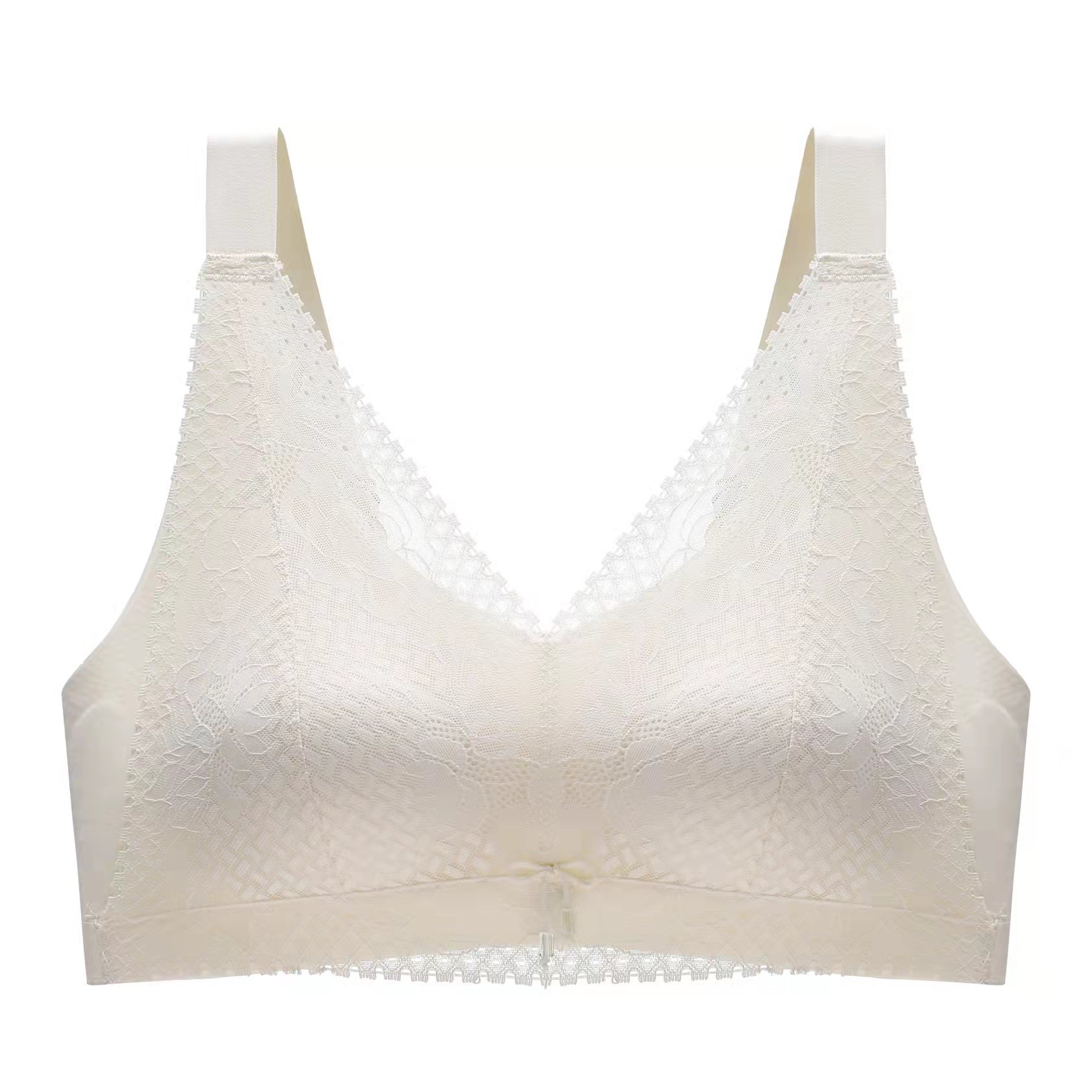 A26 Tailandia ropa interior de mantenimiento de látex de las mujeres profundo V encaje sin costuras sujetador inalámbrico sujetador de recolección de mama