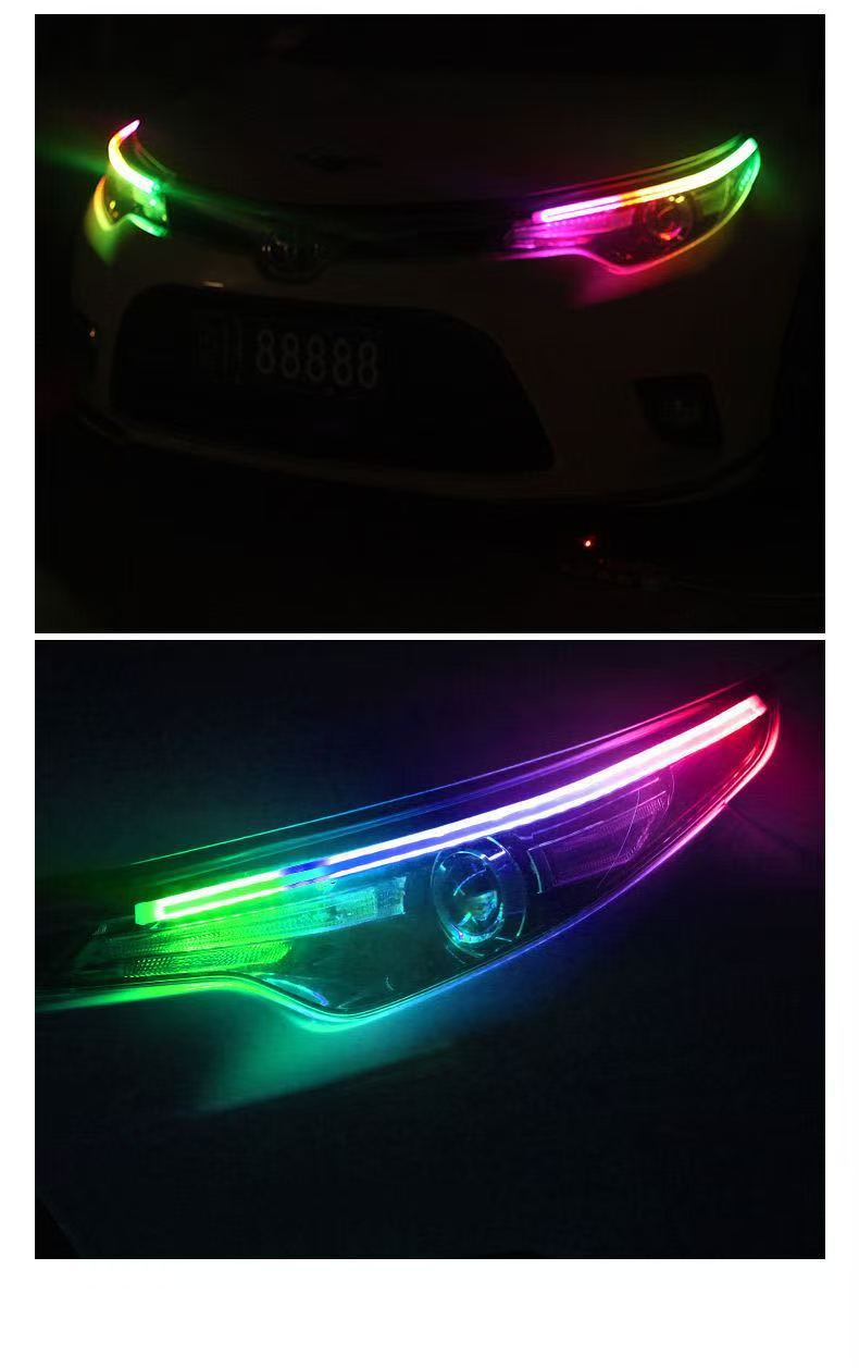 Flowing turn signal lights, universal modification for cars, daytime running lights, decorative lights, eyebrow lights, driving lights, LED flowing turn signal lights 12V