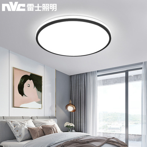 NVC Lighting Nordic ultra-thin LED ceiling lamp simple modern living room lamp rectangular bedroom lamp lighting set
