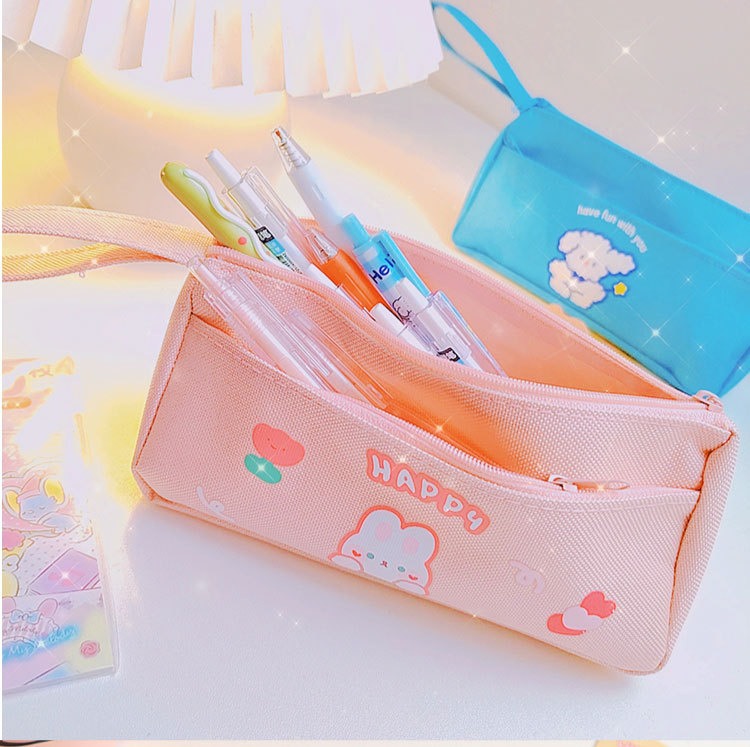 Double Layer Pencil Bag Girl Large Capacity Good-looking Ins Japanese Junior High School Student Girls Cute Stationery Box display picture 1