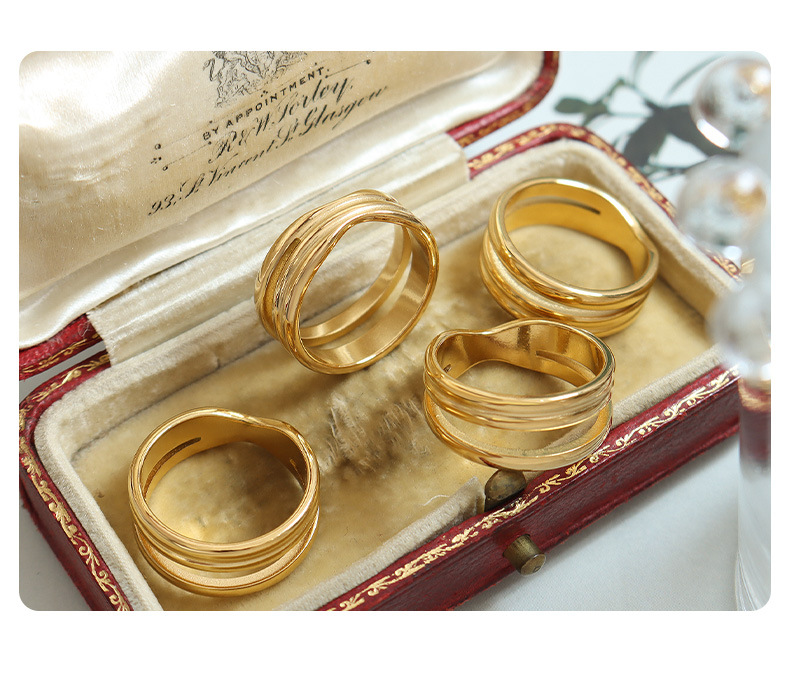 Fashion Solid Color Titanium Steel Rings Plating Stainless Steel Rings