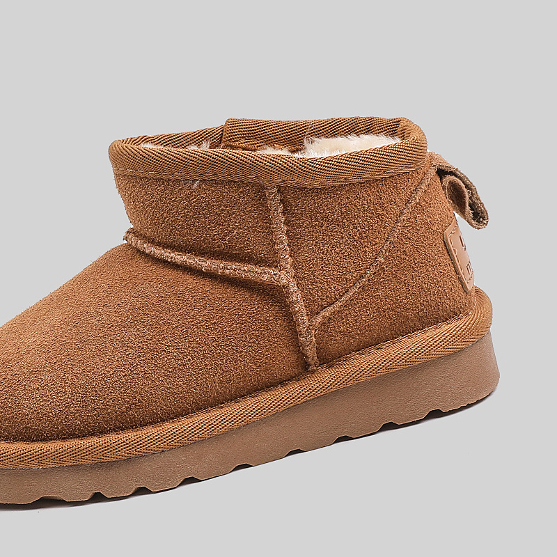 Children's demi-season warm retro low boots