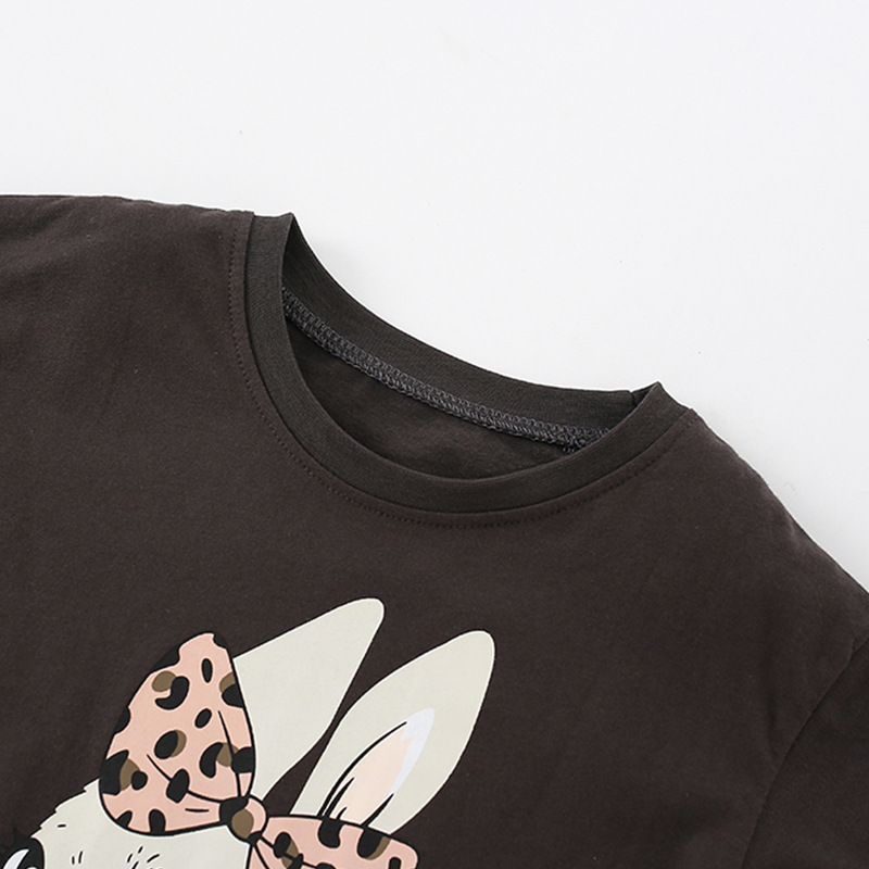 Forestkingdom Camiseta de manga larga para niñas de Otoño de dibujos animados de conejo camisa de fondo para niños 2023 al por mayor de niños