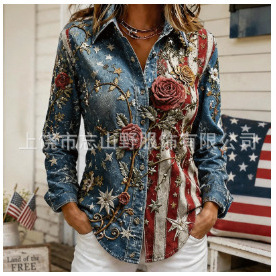 2026 Amazon Independent Site Women's New Valentine's Day Atmosphere Red Wine Gift 3D Digital Printed Long-Sleeved Shirt 2026 Amazon Independent Site Women's New Valentine's Day Atmosphere Red Wine Gift 3D Digital Printed Long-Sleeved Shirt