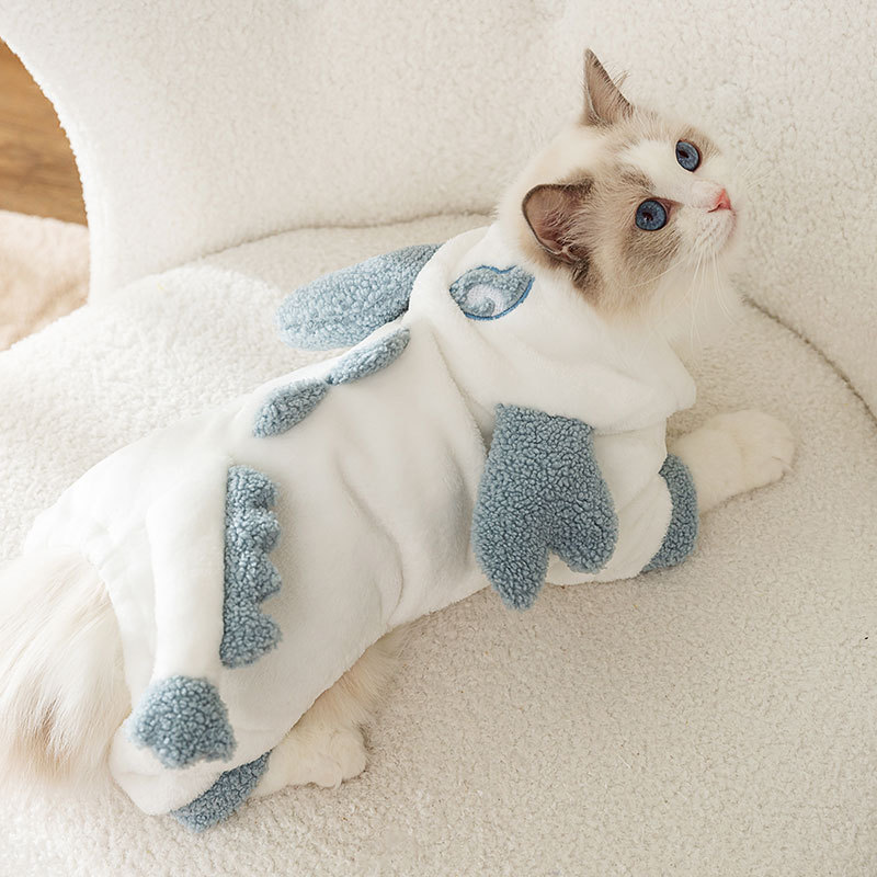 可爱猫咪衣服小白龙变身装秋冬保暖加厚宠物冬季绒衣银渐层布偶猫