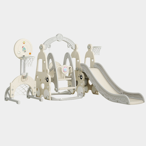 Small Car Combo Slide Indoor Children's Play Slide Large Six-in-One Combo Swing with Enclosed Footboard