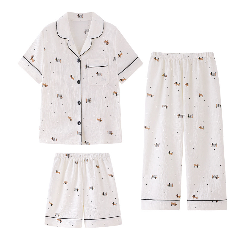 Pijamas para niños niñas de verano delgada ropa de bebé 2026 nuevo conjunto de hielo de seda de tres piezas