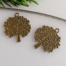 古青 2.2克 复古树 树牌小吊坠 合金手机diy饰品配件100个/包