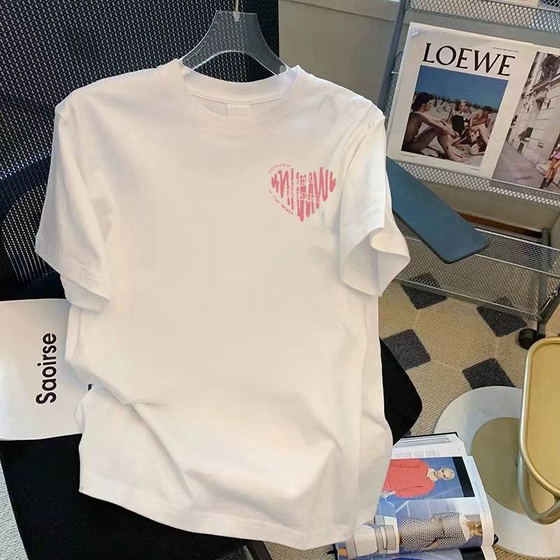 Летняя хлопковая базовая футболка с коротким рукавом, свободного кроя, oversize