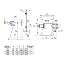 电梯配件OX-T22 DX2 轿厢铸铁滑动导靴孔距100*150靴衬220mm