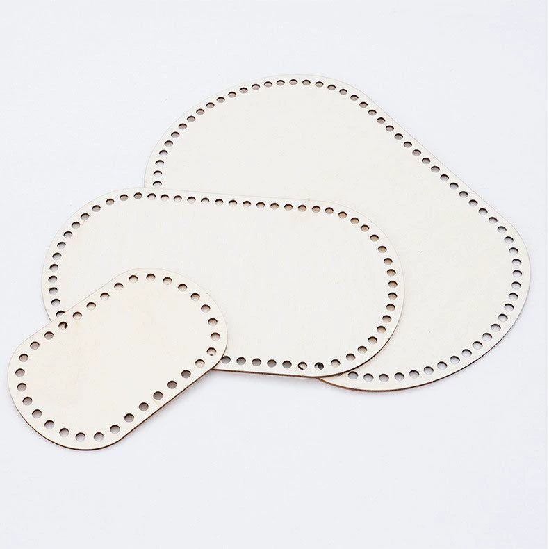 Овальная вязаная корзина с деревянной перфорированной доской, квадратным дном, деревянной основой и рамкой для DIY поделок.